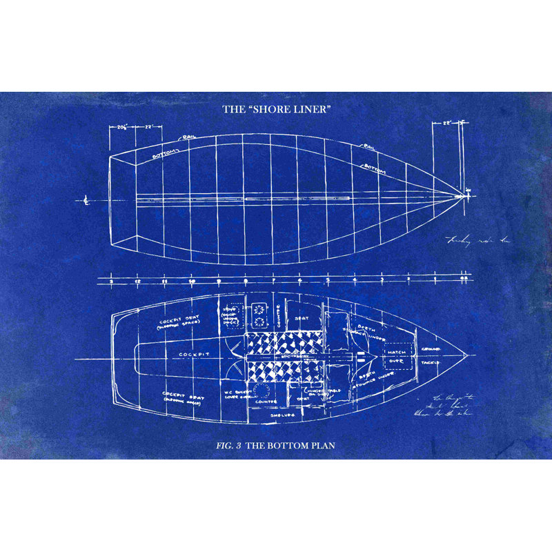 «Shoreliner Blueprint», impression sur toile tendue, H 20 po x l 30 po