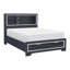 Lit plateforme moderne bleu minuit avec tiroirs de rangement et tête de lit bibliothèque pour une organisation améliorée de la chambre à coucher (matelas non inclus)