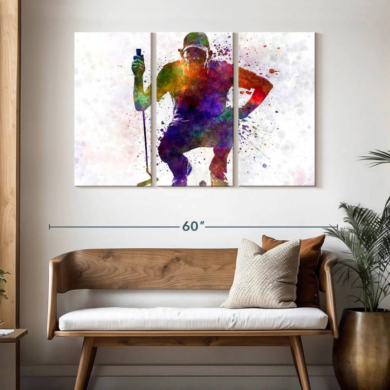 Silhouette de joueur de golf Sirci accroupi I, H 32 po x l 50 po