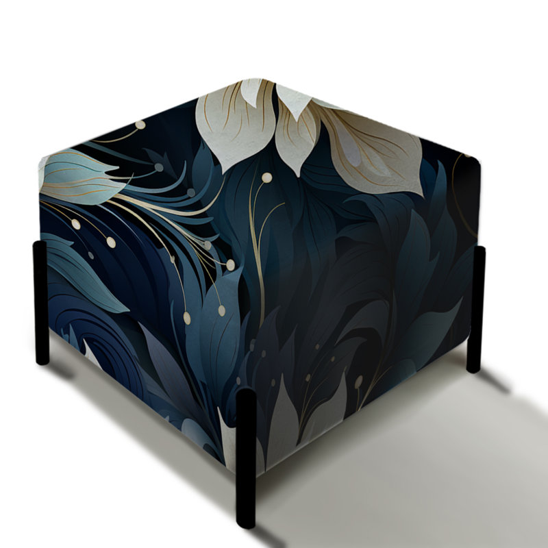 Midnight Mirage Moody Patterns - Repose-pieds carré floral