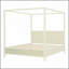 Très grand lit plateforme à baldaquin en bois avec lattes de soutien, beige-129230870-129230874