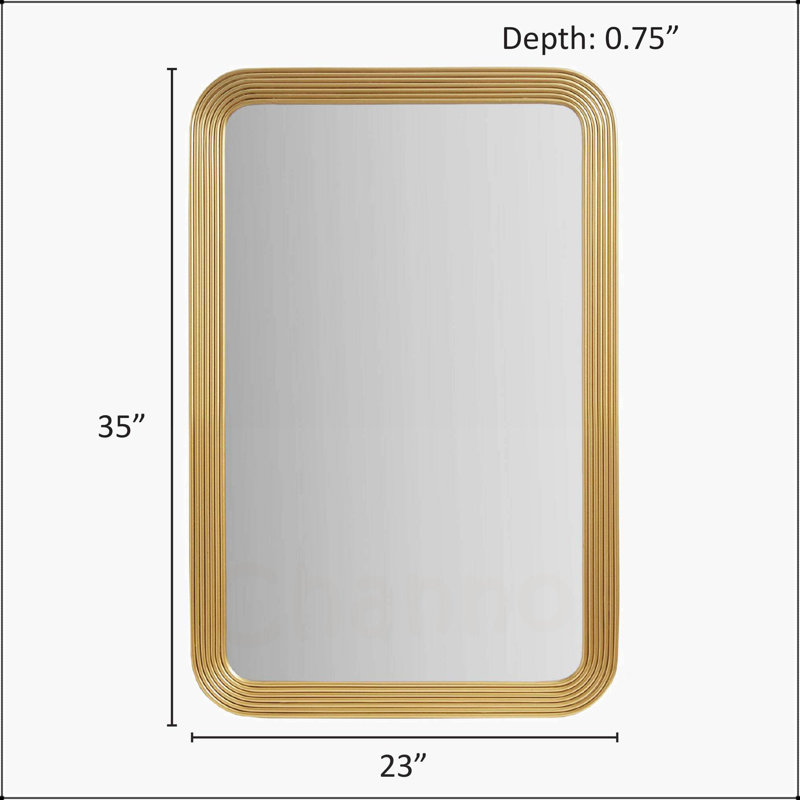 Rounded Rectangle Fluted Wall Mirror