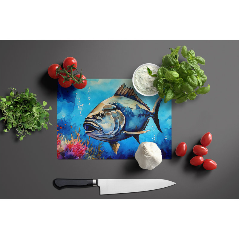 Bluefin Tuna Glass Cutting Board Large