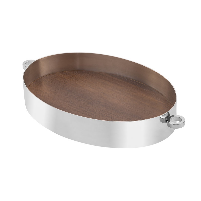 Dots Collection Metal Decorative Tray, 2.3" H x 16.5" W x 9.8" D