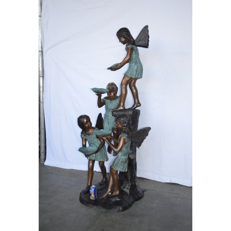 Bronze Four Angels Playing Fountain