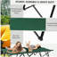 Lit de camp pliable pour adultes pour 2 personnes Outsunny, lit de camp portatif extérieur extra large 50 "avec sac de transport, lit de camping surélevé, randonnée sur la plage, vert