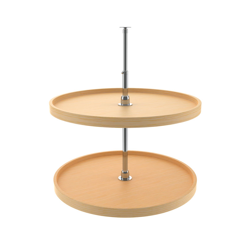 Wood Full-Circle 2-Shelf Lazy Susans for Corner Base Cabinets, 28.0" W