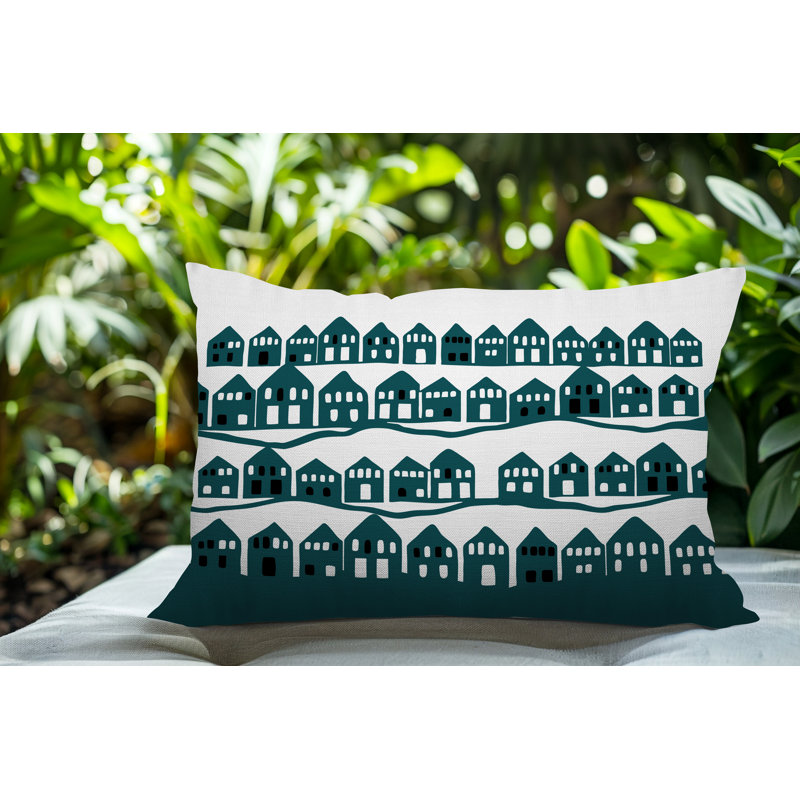 Coussin rectangulaire intérieur / extérieur Amiro, Émeraude, Rectangle H 18 po x l 25 po