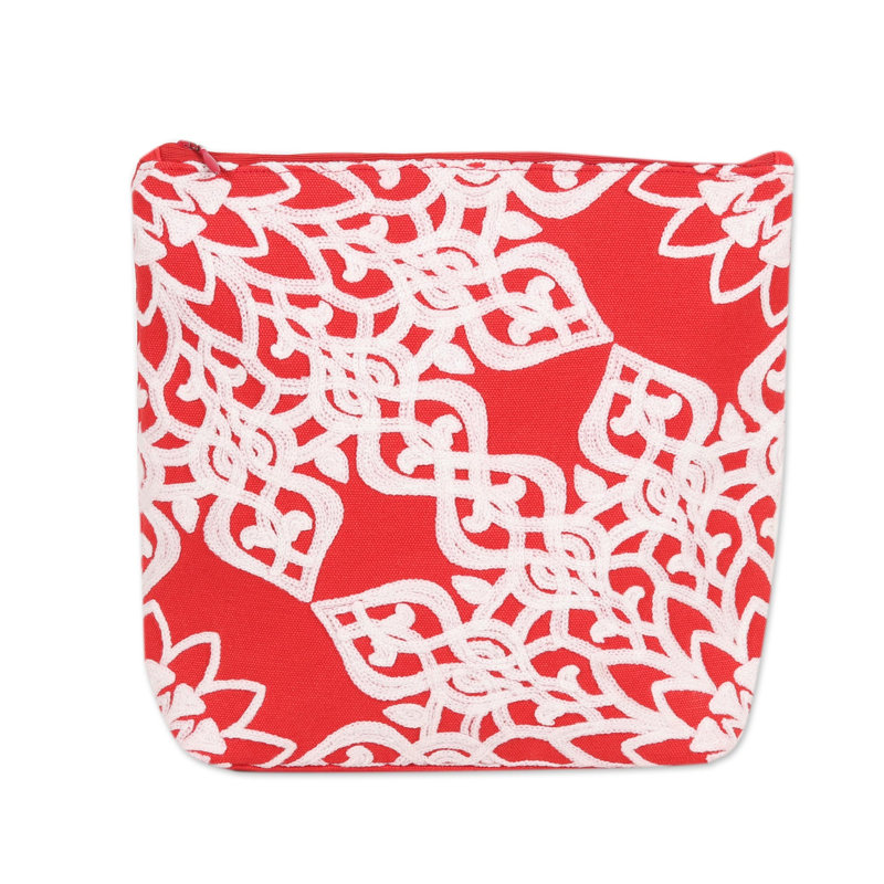 Trousse de toilette en coton brodée à la main Novica