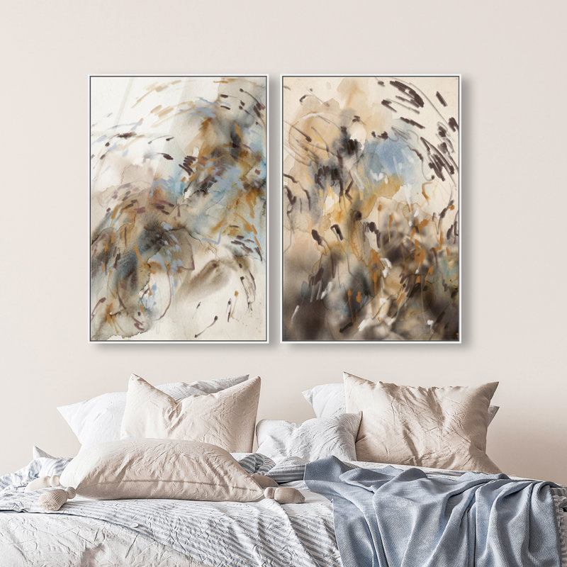 Mindfulness Set Set by Oliver Gal, 50"H x 34"W, White Floater Frame
