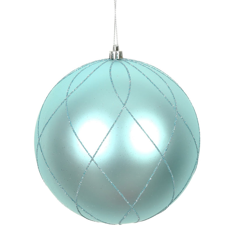 Ornement boule 6 po mat et scintillant, Bleu pastel