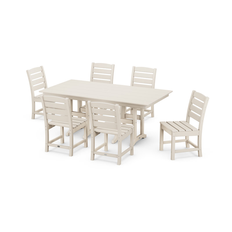 POLYWOOD x Sol 72 7-Piece Traditional Dining Set, Sand
