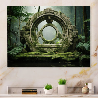 Art mural en métal «Green Jungle Tribal» - surréalisme