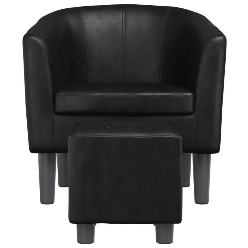 Fauteuil demi-tonneau avec repose-pieds 27,6 po Caneghem
