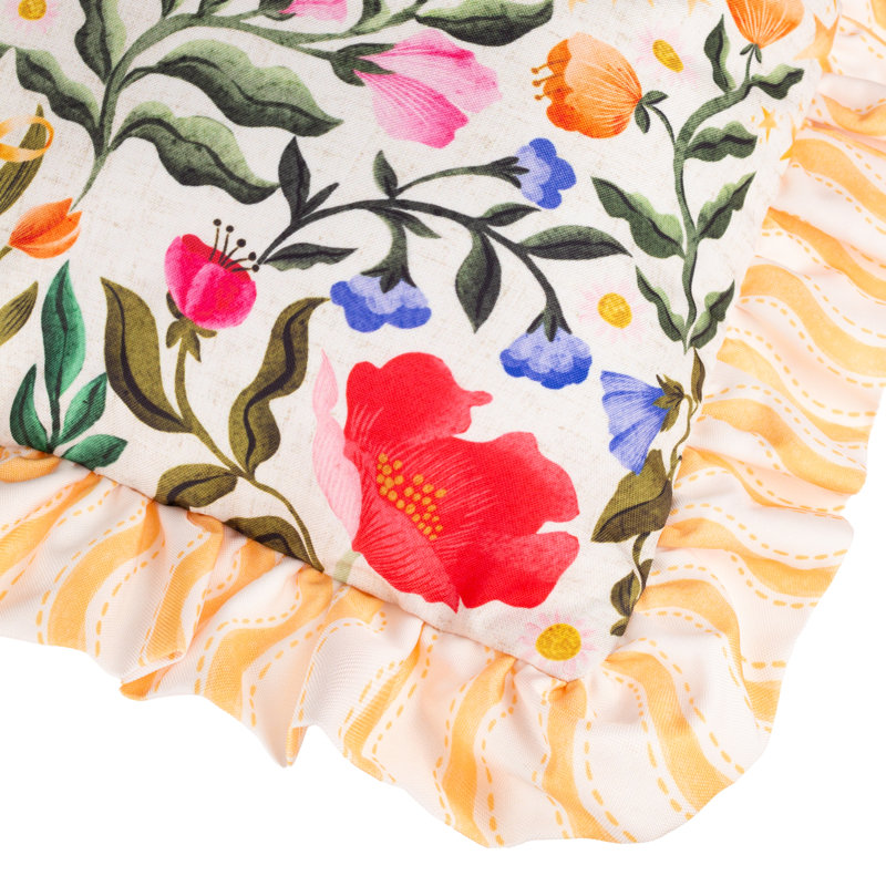 Summer Solstice Ruffled Outdoor Filled Cushion