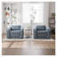 Canapé-lit convertible pliable de 40 po - Fauteuil-lit simple en tissu chenille avec accoudoirs, dossier et coussin assorti pour petit dortoir, bleu clair