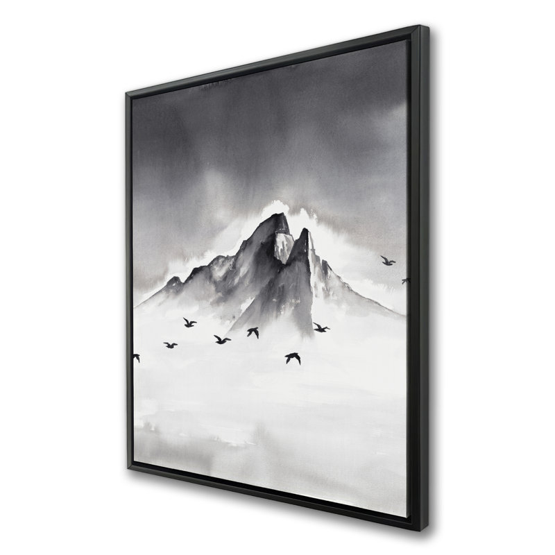Art sur toile encadrée, "Mountain Peak" - paysages blancs | Décoration intérieure