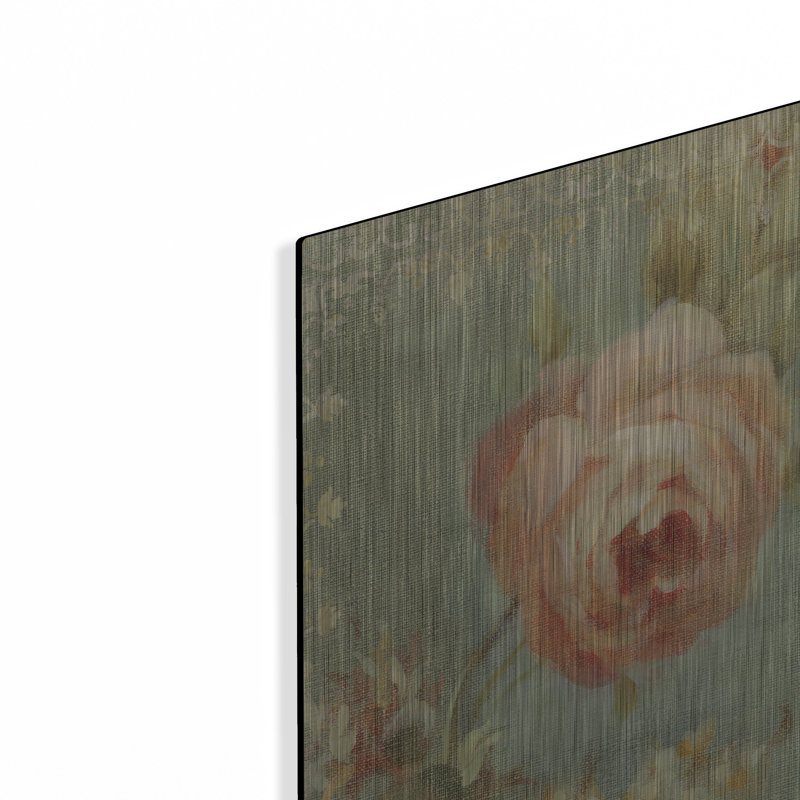 Art mural en métal «Rose On Sage» par Danhui Nai, H 24 po x l 16 po