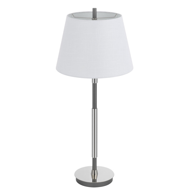 Chrome and Silver Grey Table Lamp 30" H with Metal Construction