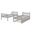 Twin Over Twin Rubber Wood Bunk Bed Featuring Pull-Out Trundle Transformable Into Two Separate Beds-117529643