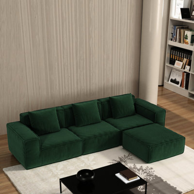 Lit convertible de 118 pouces, mousse souple et ressort, combinaison de trois sièges, multifonctionnel pour espaces de vie restreints