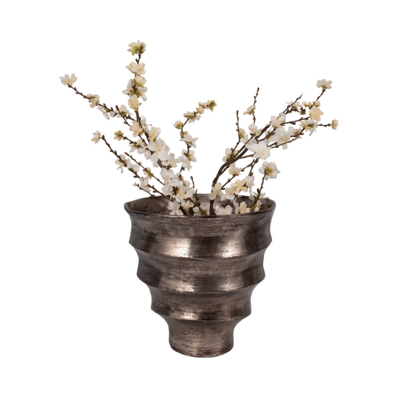 17 Stories 13" Morine Small Silver Metal Vase