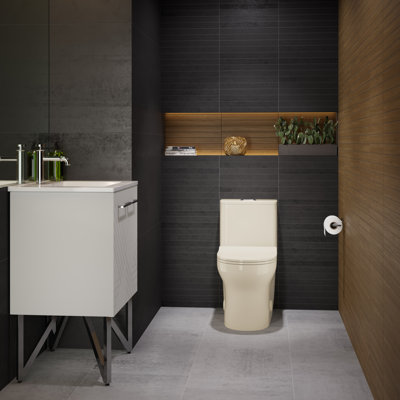 Swiss Madison Burdon 1.28 Gallons Per Minute GPF Elongated Floor Mounted One-Piece Toilet (Seat Included)