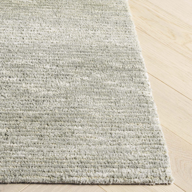 Akshada Hand Tufted Viscose/Wool Rug in Green, Rectangle 5' x 8'