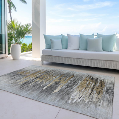 Yaresly Washable Abstract Indoor / Outdoor Rug