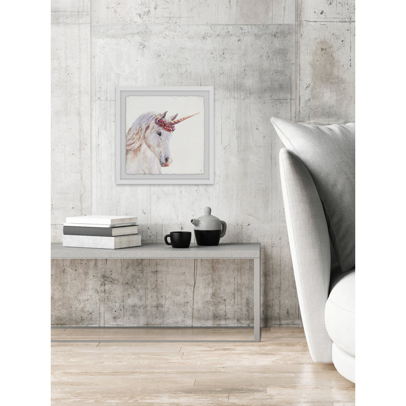 Sweet Unicorn Framed Print, 12" H x 12" W x 1.5" D