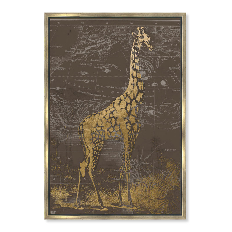 Girafe Sahara - impression encadrée, H 26 po x l 18 po x P 0,5 po