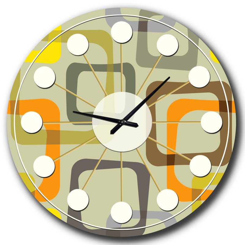 Retro Square Design VII - Mid-Century Modern wall clock, Small