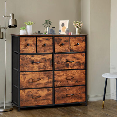 98 cm Chest Of Drawers, 10-Drawer with Handles