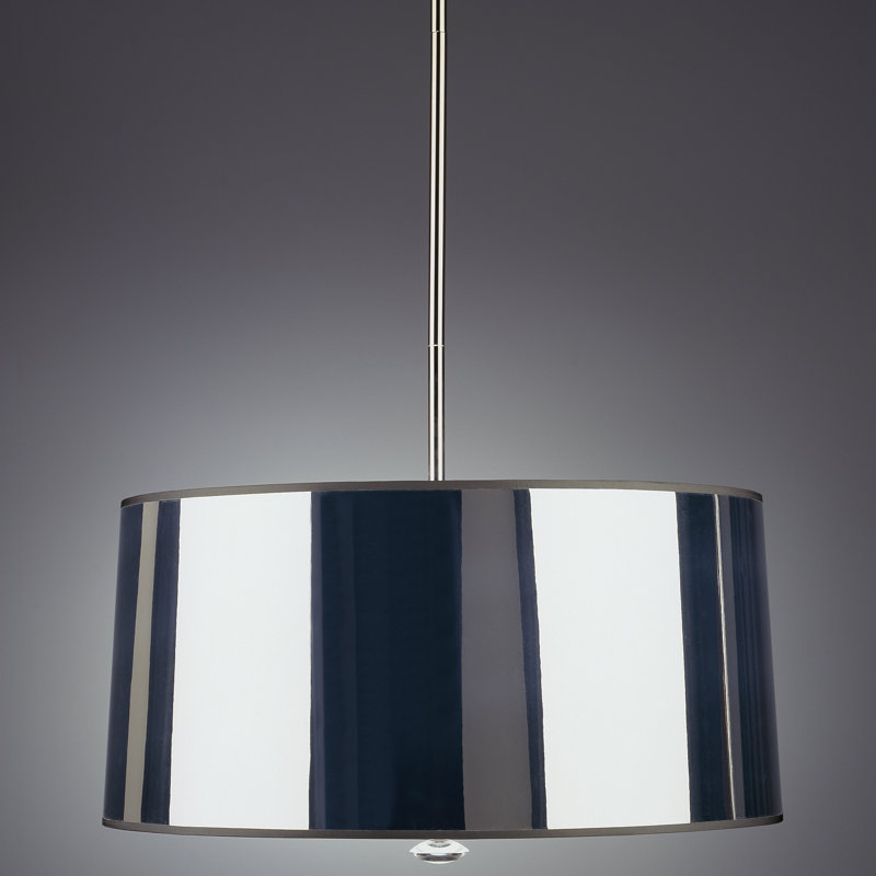 Lustre cylindrique unique à 3 lumières Penelope, Mylar argenté
