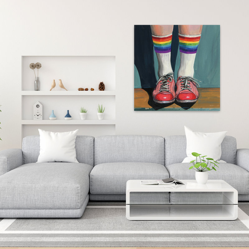 Rainbow Socks, art contemporain, H 36 po x l 36 po
