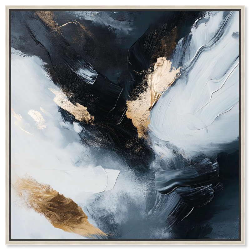 Toile Golden Spark II par Art Remedy, H 13 po x l 13 po, Noir, Cadre flottant