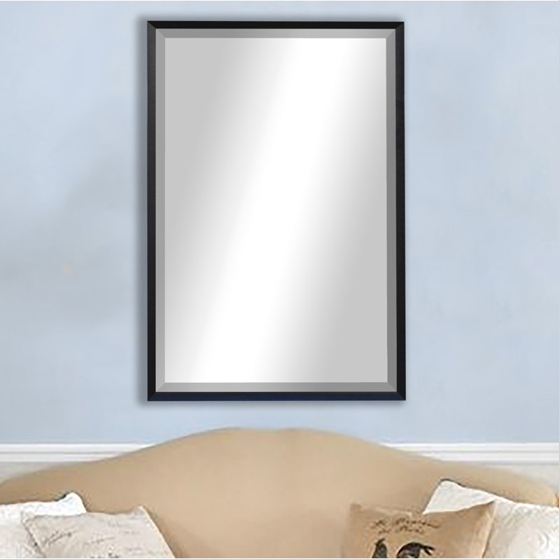 Emiree Metal Flat Wall Mirror, Ebony, 54.5" H x 15.5" W