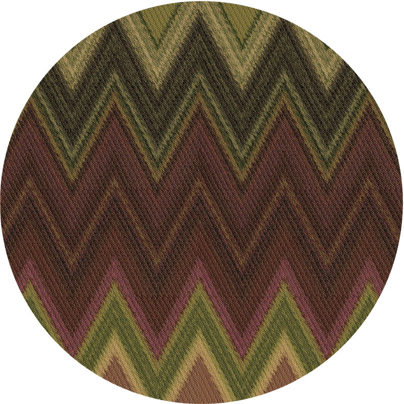 Chevron Indoor Rug, Round 5'