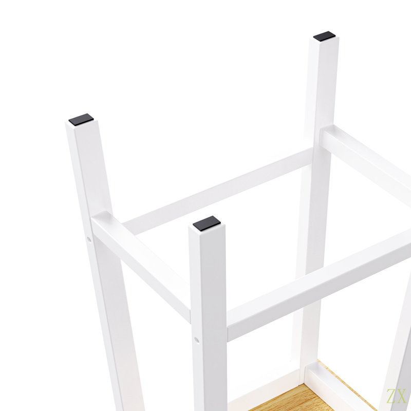 Solid Wood Bar Stools (Not Cheap Iron), 25.6" Tall Set Of 2 Bar Chairs, Kitchen Counter Stools With Footrests, Farmhouse Stools For Dining Room, Kitchen, Counter