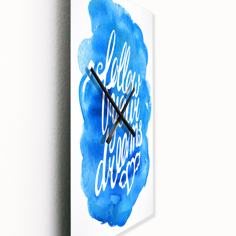 Follow Your Dreams I - Horloge murale moderne, Petit