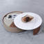 Table basse gigogne en bois fritté avec plateau rotatif à 360 degrés, plateau de rangement et tiroir surélevés, aucun assemblage requis