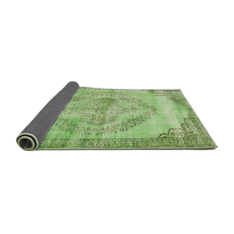 Tapis de zone vert contemporaine, Rond 7 pi