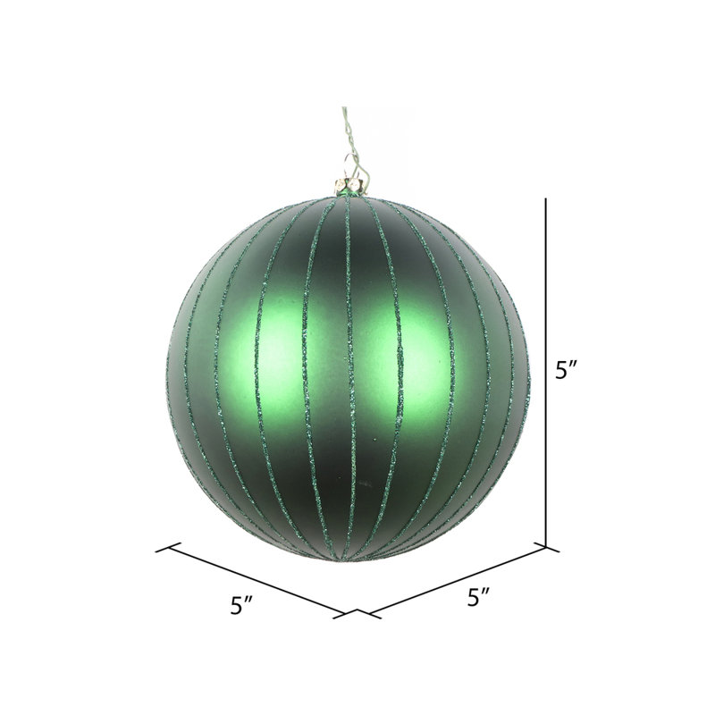 Ornement boule mat scintillante, H 5 po x l 5 po x P 5 po, Émeraude