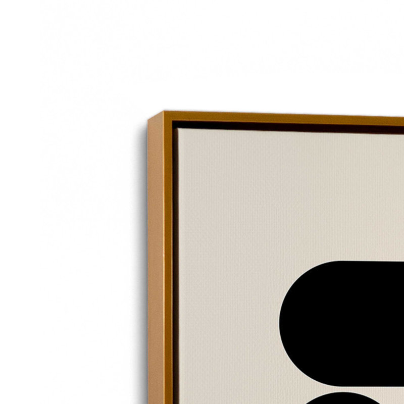 Ensemble de 2 impressions sur toile géométriques Bauhaus Energy, Cadre flottant or poli, H 19,5 po x l 27 po x P 1,75 po