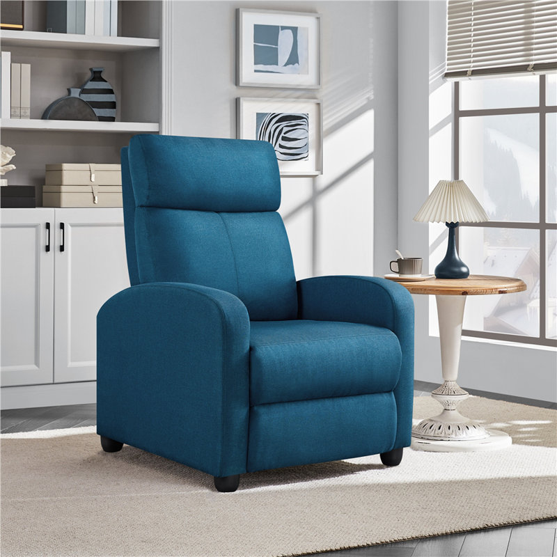 Mcghee 27" Wide Recliners, Blue Polyester