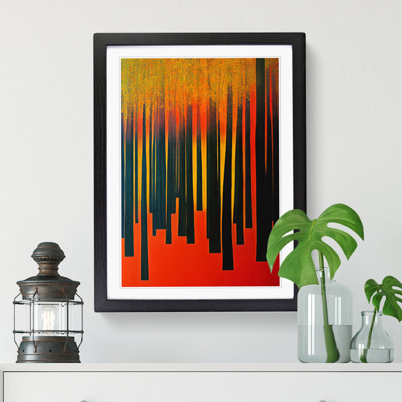 FRM-V0523-150X Autumn Forest Vol.7 - Single Picture Frame Print, 64cm H x 46cm W x 2cm D, Black Framed