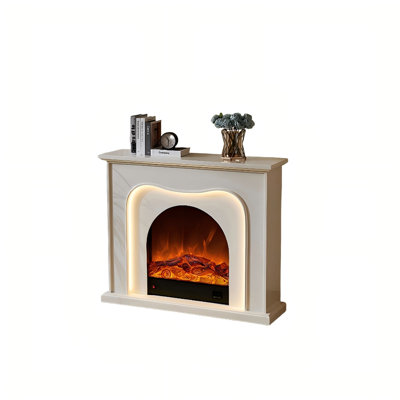 47.24" Ivory White Landscape Electric Fireplace
