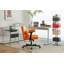 Fauteuil de bureau orange en velours orange avec accoudoirs croisés - élégant, confortable et ergonomique pour le bureau à domicile, les jeux et le maquillage