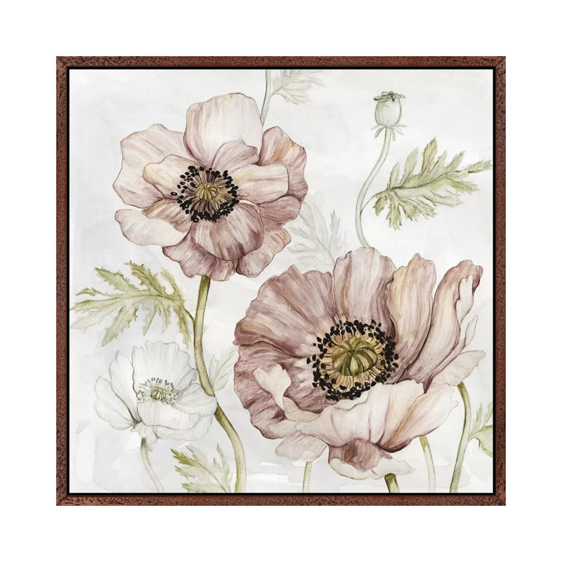 Washed Botanical IV by Carol Robinson - Print on Canvas, 45.72 cm H x 45.72 cm W, Classic Brown Wood Framed