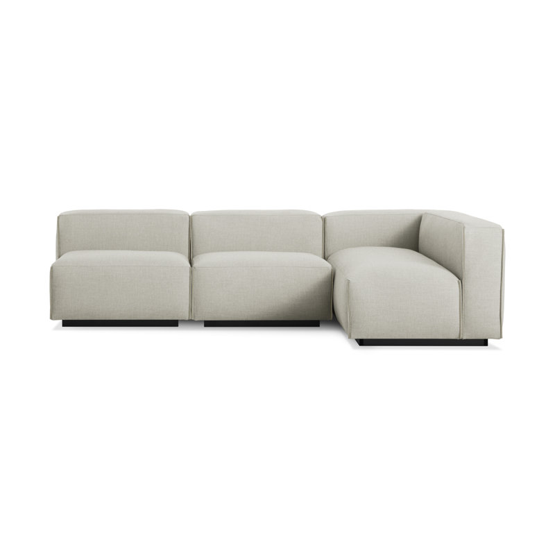 Cleon Modular Sectional, Maharam Meld in Panda 100% Polyester, Left Hand Facing